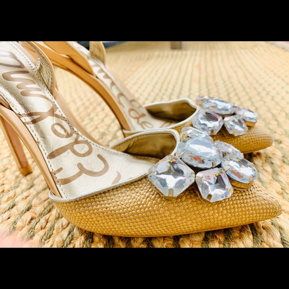 Sam Edelman brown shoes w/crystals embellishment